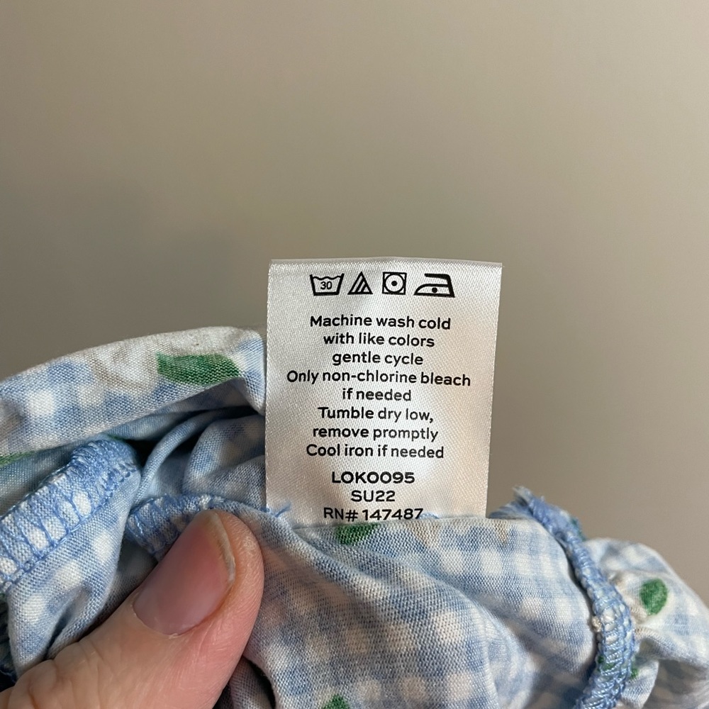 Draper James Gingham and Magnolia baby doll very soft pajama top, size large - Picture 5 of 8